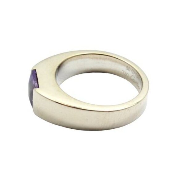 Authentic! Cartier 18k White Gold Tank Amethyst Ring 1999 Sz US 5.25 EU 50​ - Picture 5 of 5